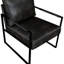 Élégante chaise en similicuir gris foncé avec structure en métal noir, salon de chambre à coucher au design polyvalent-1776599978