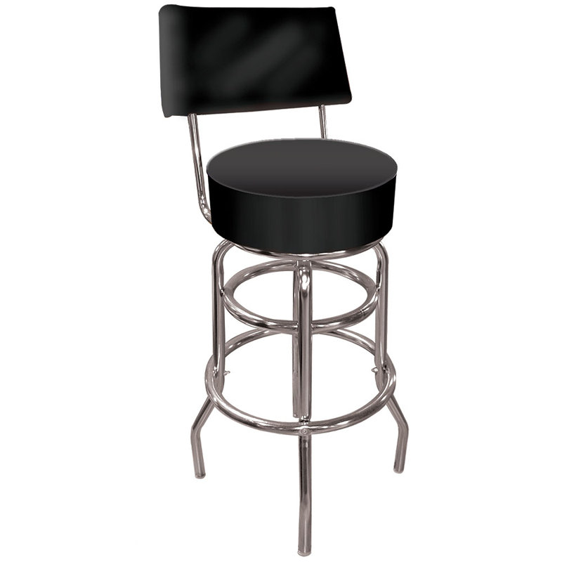 Swivel Upholstered Counter Stool with Metal Frame