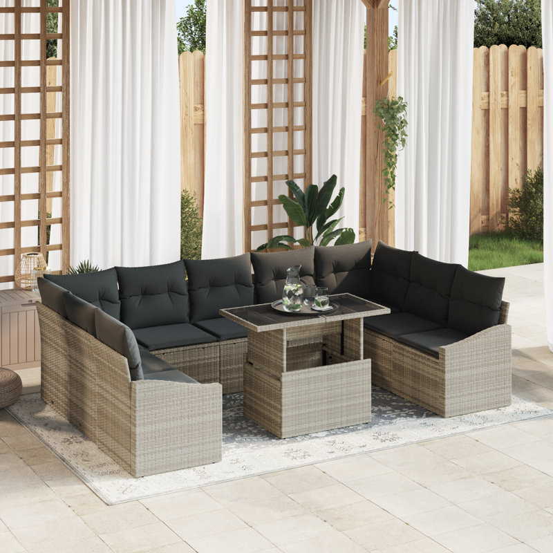 289cm Wide Patio Sofa with Cushions