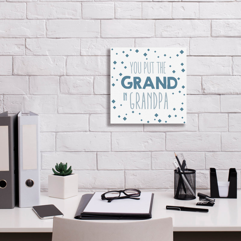  «Grandpa» par Erin Clark, art mural sur toile, 18 po x 18 po, H 12 po x l 12 po x P 0,75 po