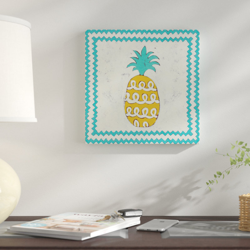 « ananas vacances iv », reproduction d’impression sur toile tendue, H 12 po x l 12 po x P 1,5 po, Toile tendue, Pas de tapis