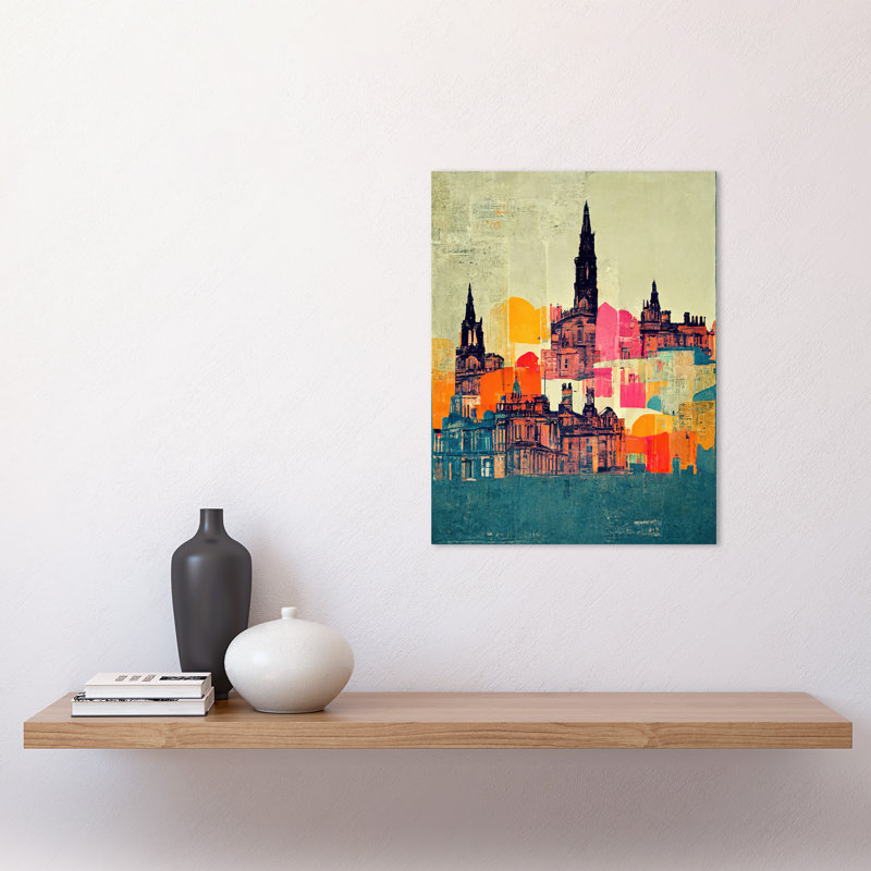 Boho Abstract Cityscape Skyline Folk - Print, Unframed, 40.5cm H x 30.5cm W x 0.2cm D