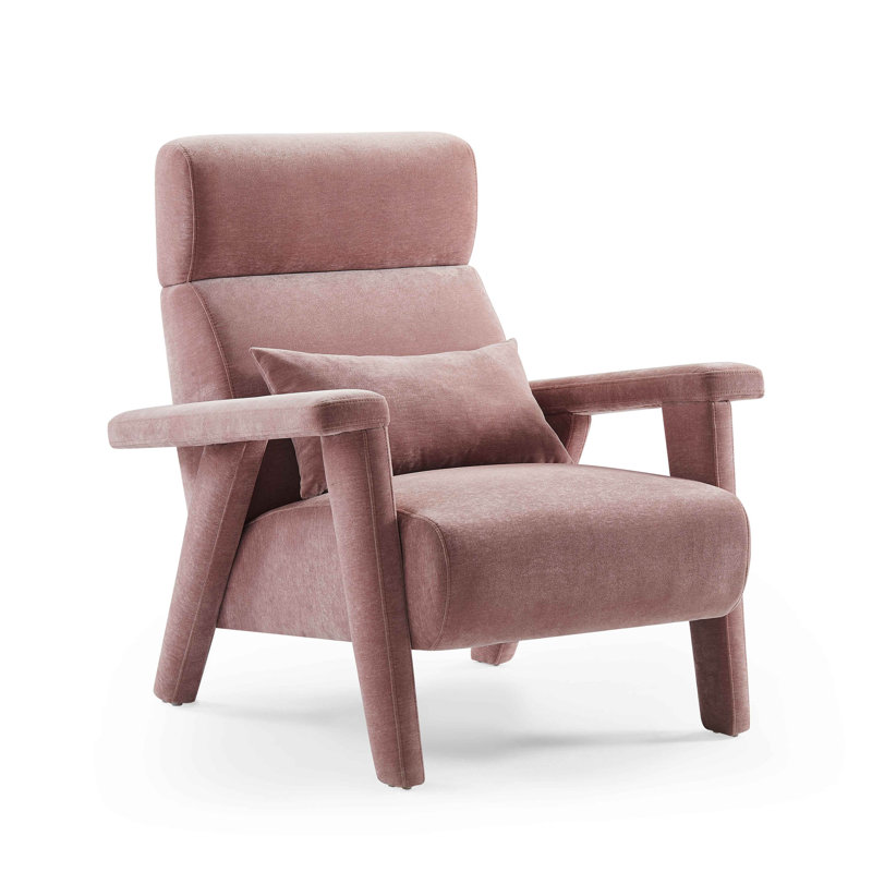 MINIMORE Modern Style 35.4" Width Stella High-Back Fully Upholstered Armchair, Oldrosa Rayon/Viscose