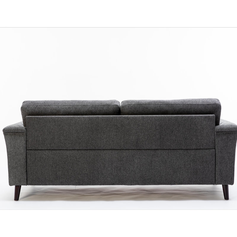 Stanton 80" Dark Gray Linen Sofa with Tufted Arms