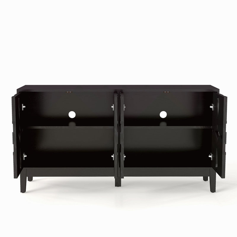 Buffet 60,5 "Mid Century, Noir