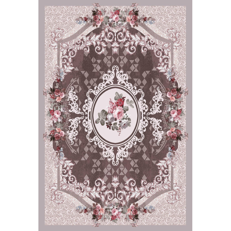 Stylish Woven Carpet (4 x 6 Feet), 100% Polyester, 0.3 in Pile Height | Antibacterial, Non-Slip PVC Dot Underside | Machine Washable, 3D Digital Printed Design | Perfect for Living Room, Bedroom & Office Decor