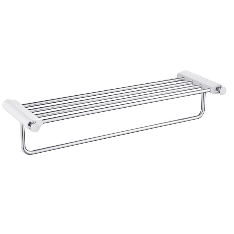 Porte-serviettes mural Volcano, Chrome / Blanc
