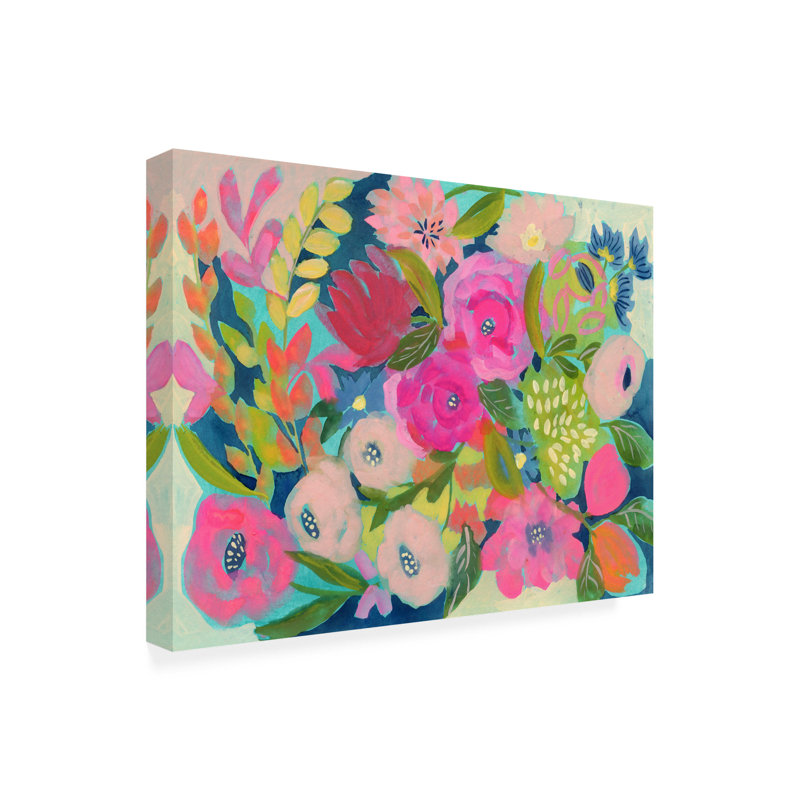 Art mural sur toile tendue - «Bright Blooms» de Suzanne Allard pour décoration de salon, de chambre à coucher ou de bureau - 35 x 47