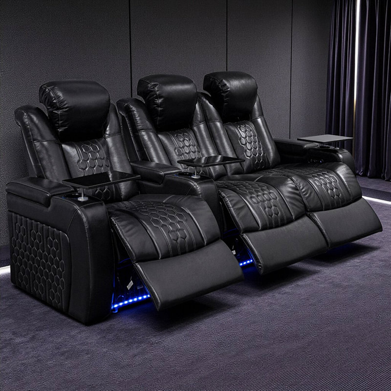 Fauteuil inclinable électrique 93,3 po 3 pièces Nappa