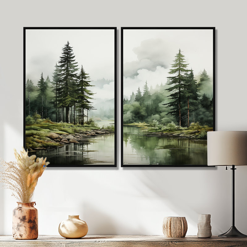 Pin, Silent Wilderness - Pin, art mural, 36" H x 48" W, Impression encadrée flottante, Black