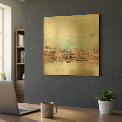 'Not a Sound' By Radek Smach Gold Metal Wall Art, 24" x 24"