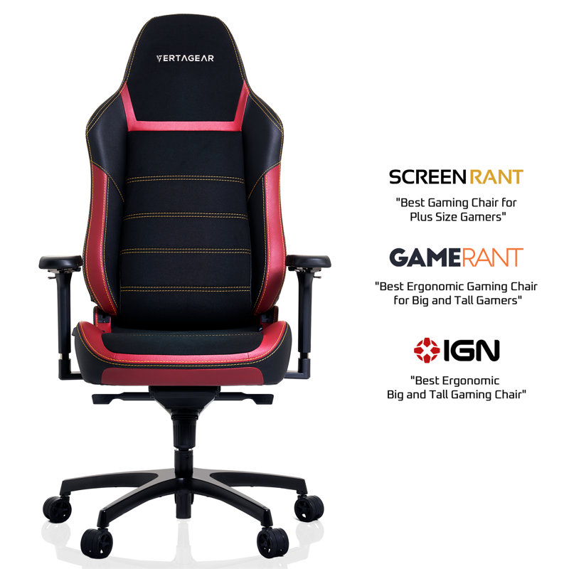Fauteuil de jeu ergonomique Vertagear PL6800 avec systèmes de siège lombaire et vertaair Contourmax - rouge bourgogne