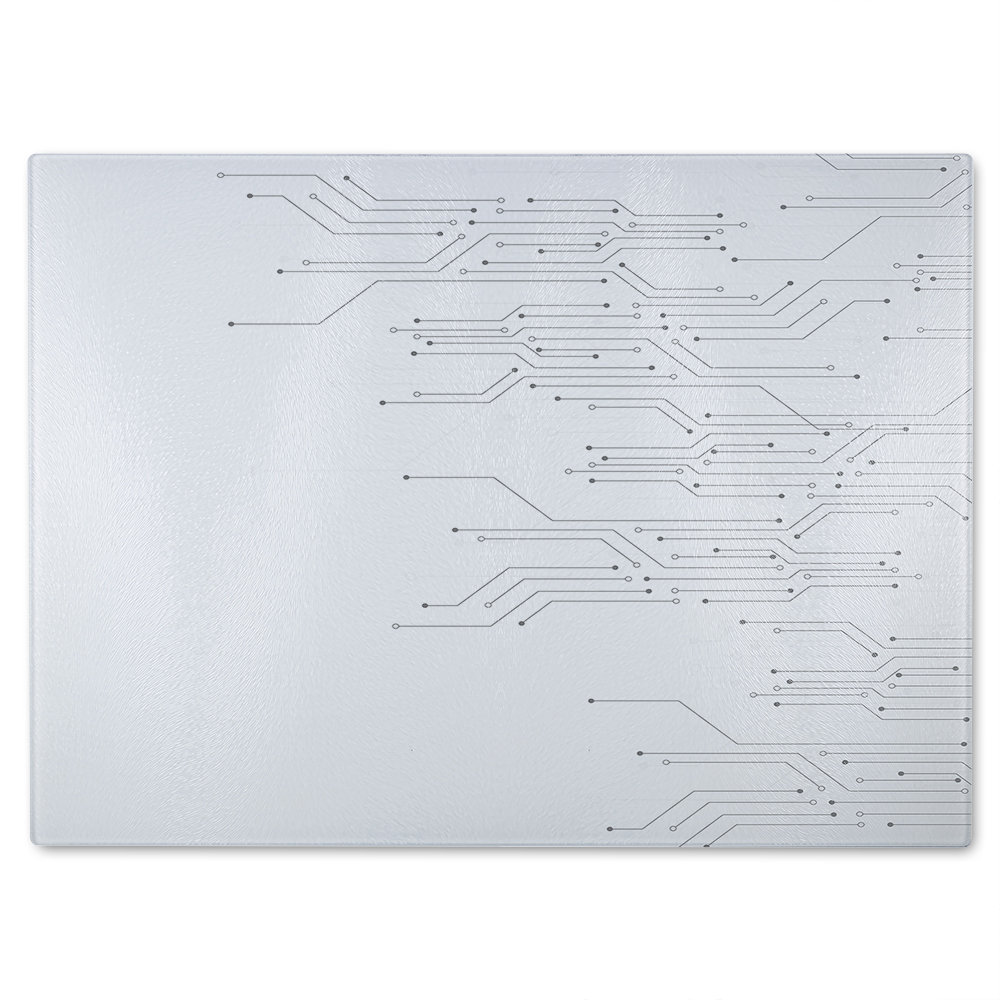 Digital With Technology Circuit Board Glass Chopping Board