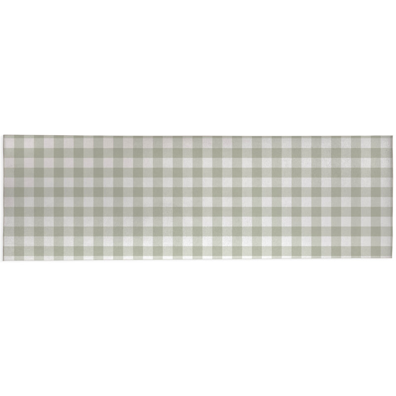 Proper Gingham Non-Slip Outdoor Rug, Runner 2'6" x 8'
