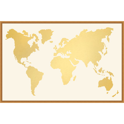 Gold Leaf World Map Print