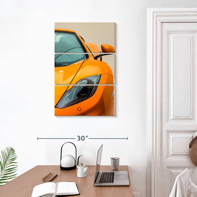 Mehar Orange McLaren 12C Sports Car, 32" H x 20" W