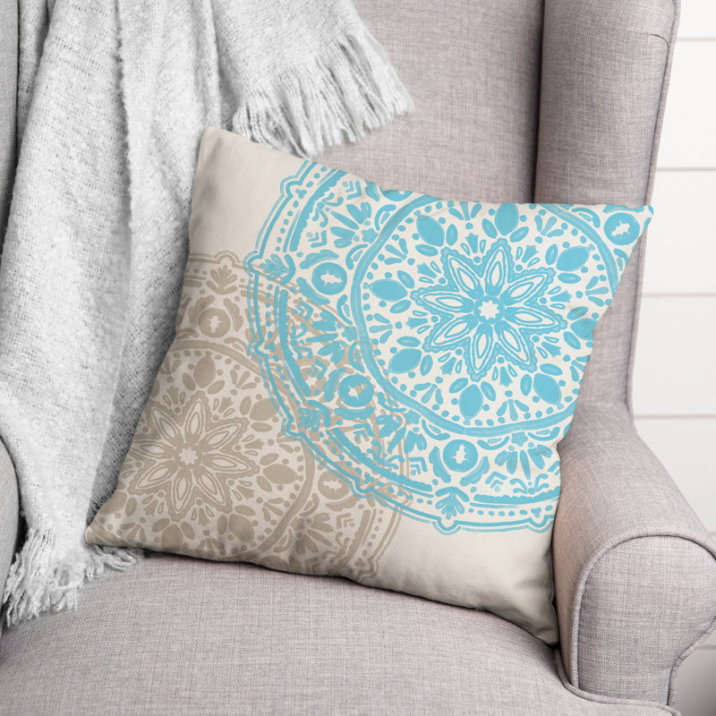 Housse et insert de coussin extérieur d'extérieur, Blanc, Floral 7