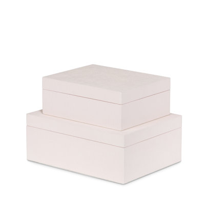 St. Tropez Decorative Boxes, Set Of 2, Blush Pearl