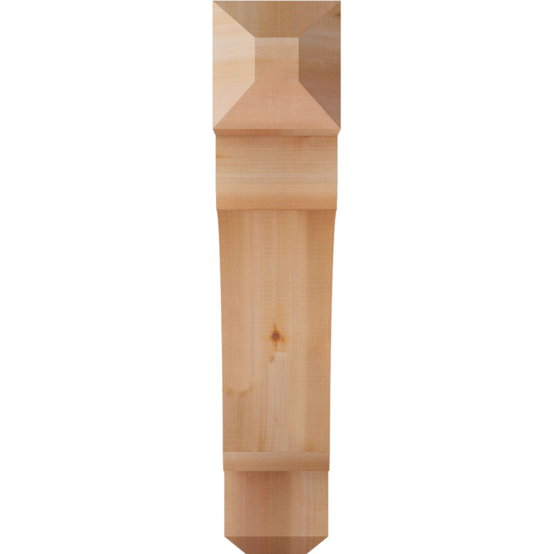 H Support en bois / corbeau, Western Red Cedar (Smooth), H 30 po x l 5,5 po x P 26 po