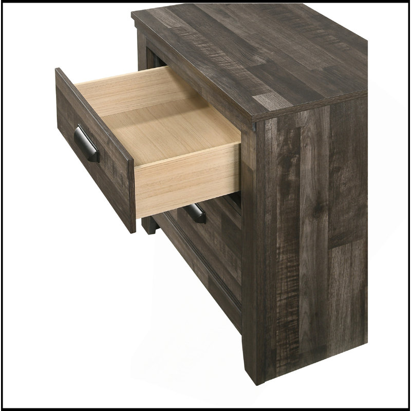 Table de chevet 2 tiroirs Contemporary, Brun