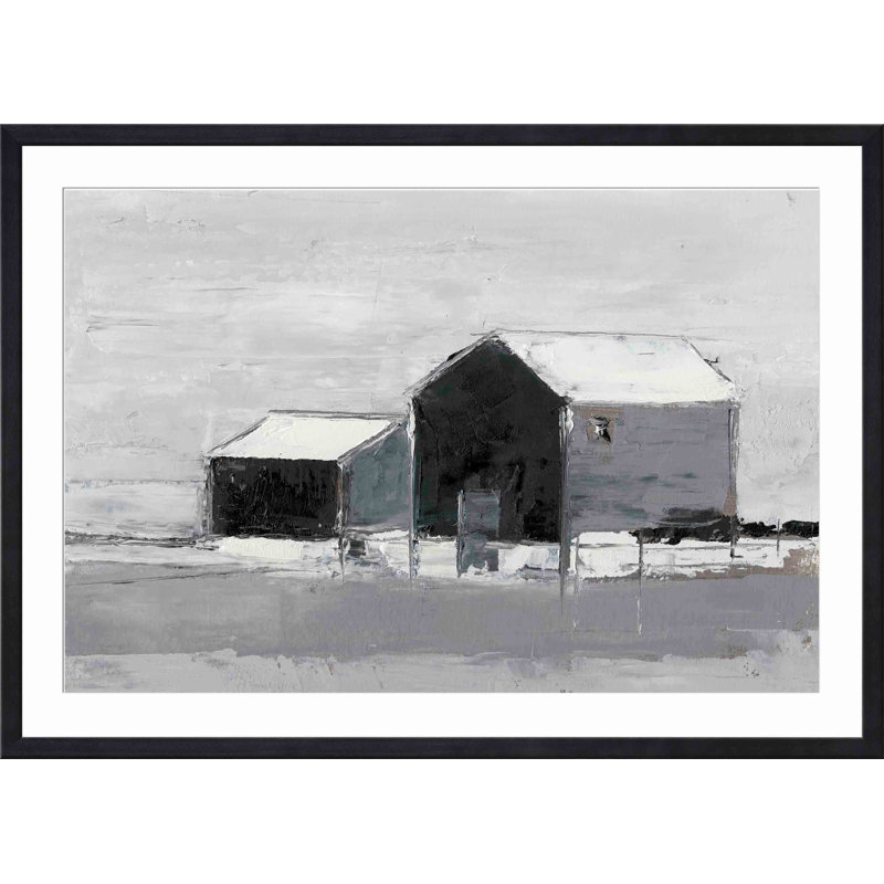 «Dynamic Barn II» par Ethan Harper - peinture encadrée, Noir, H 8 po x l 12 po