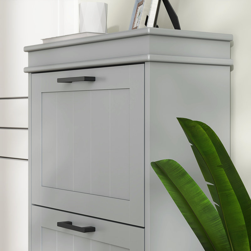 15 Pair Shoe Storage Cabinet, Grey