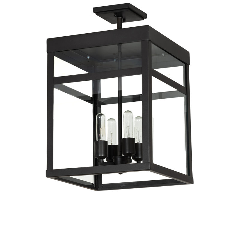 Quadrato Glass Semi Flush Mount