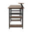 Bureau industriel en L avec tablettes de rangement, noyer Techni Mobile
