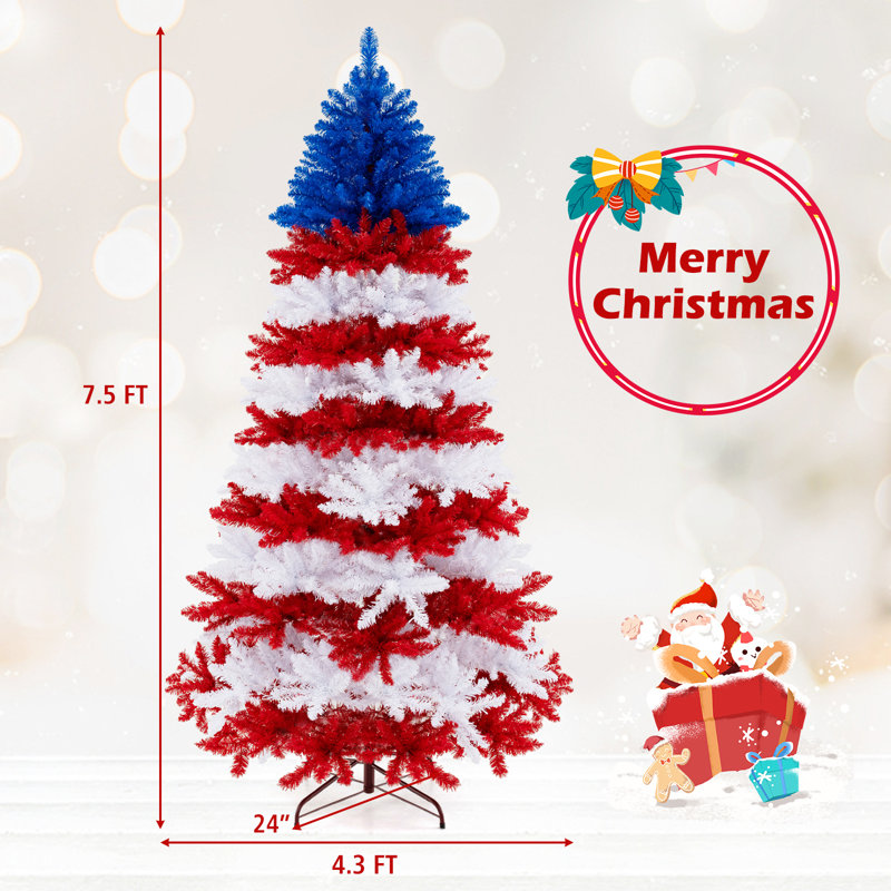 Arbre de Noël artificiel 7,5 pi avec 1341 branches et 480 lumières DEL blanc chaud