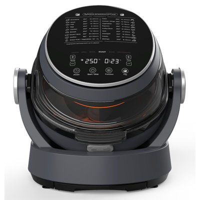 Friteuse à air chaud WHALL 8,5 L à rotation automatique à 360°, multicuiseur de comptoir 6 en 1 avec écran tactile numérique de 1 700 W, couvercle transparent, gril, friture à air chaud, rôtissage, cuisson au four, déshydratation, accessoires compatibles lave-vaisselle