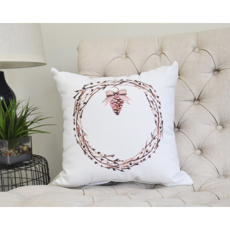 Housse et insert de coussin carré Winter Winter, 16 po x 16 po, Blanc