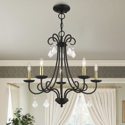 Lustre classique / traditionnel à 5 lumières de style bougie Geovonie