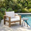 Chaise longue de patio en bois d'acacia avec coussin hydrofuge Zara-129155676-129155675