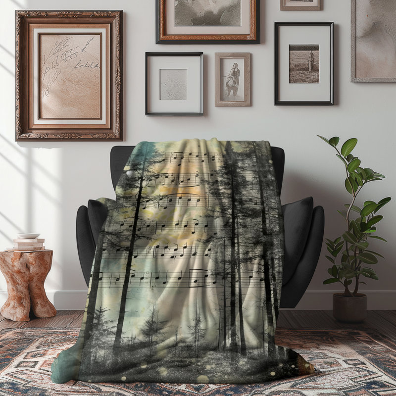 Midnight Forest Chronicles - couverture en sherpa de qualité supérieure 1 pièce - reproduction d'art luxueuse, Lit simple
