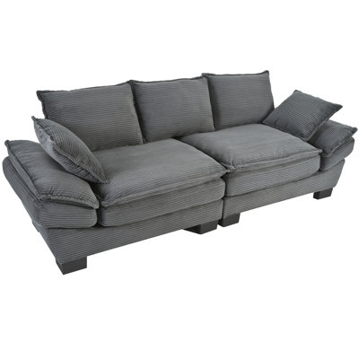 Canapé en velours côtelé 85,4 po, 2 coussins, pour le salon, la chambre à coucher, un appartement, un canapé incurvé de 85,4 po Velours côtelé. &. Appartement. Fabrication. Coussins décoratifs
