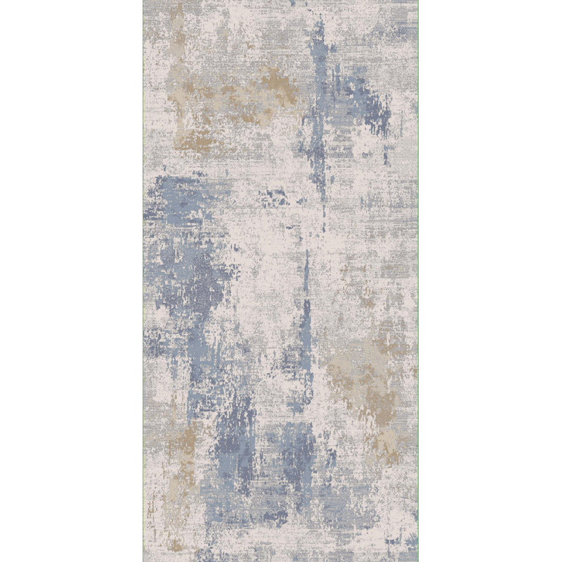 Tapis gris/bleu touffeté Jaxsone, Rectangle de 6 pi 9 po x 9 pi 6 po
