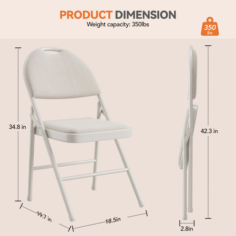 Stackable Folding Chair Folding Chair Set, Beige