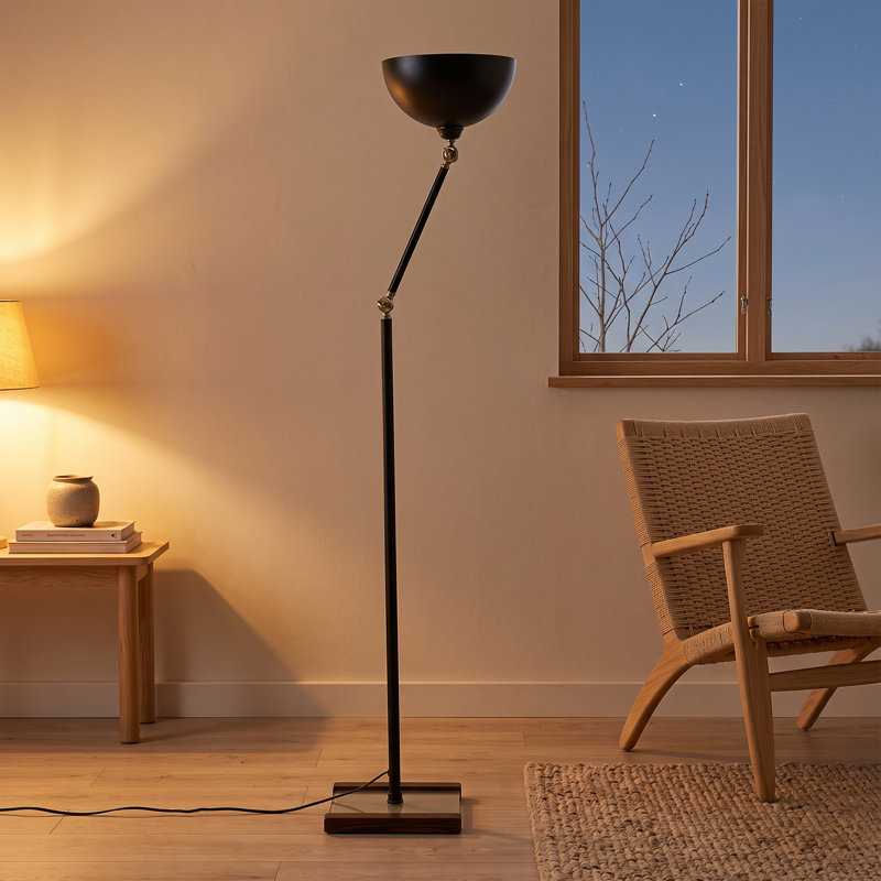 Lampe sur pied géométrique noire Aura