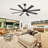 Veliz 65" Large Ceiling Fan with Light Kit and Remote Control, 6 Speeds DC Reversible Motor, 3 Color Lights, Timer, Plywood Blades, 2 Downrods, for Indoor/Covered Outdoor Use-1298740827-1298740825