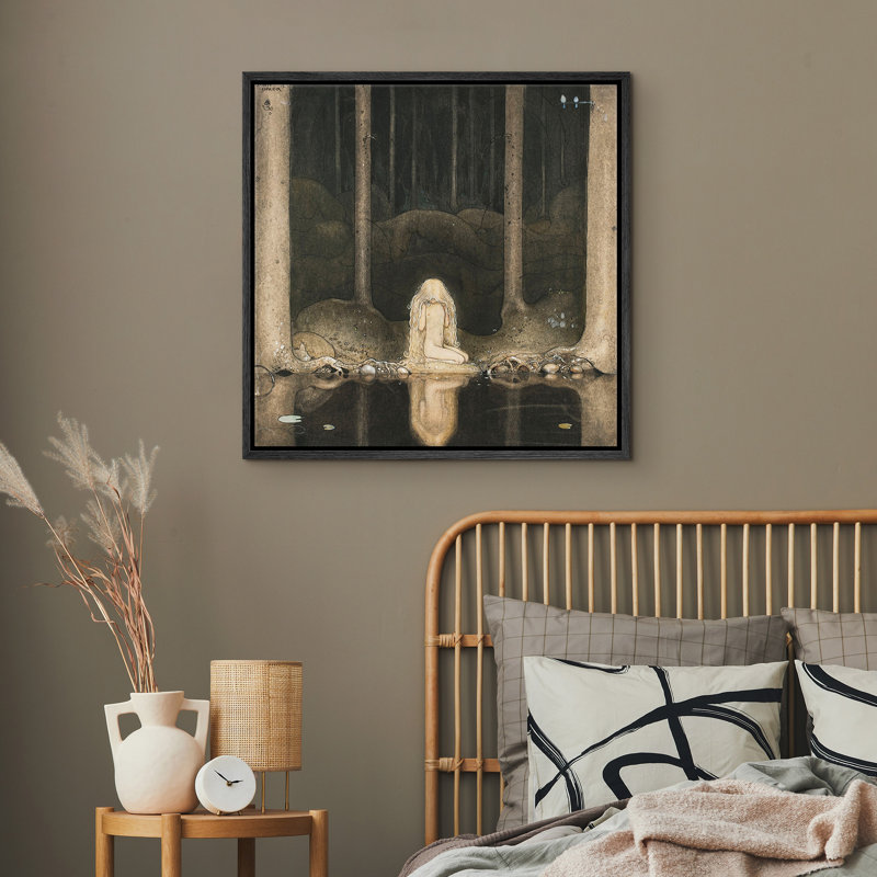 «Forest Mermaid», impression sur toile, impression sur toile, H 16 po x l 16 po x P 1,5 po, Cadre flottant noir