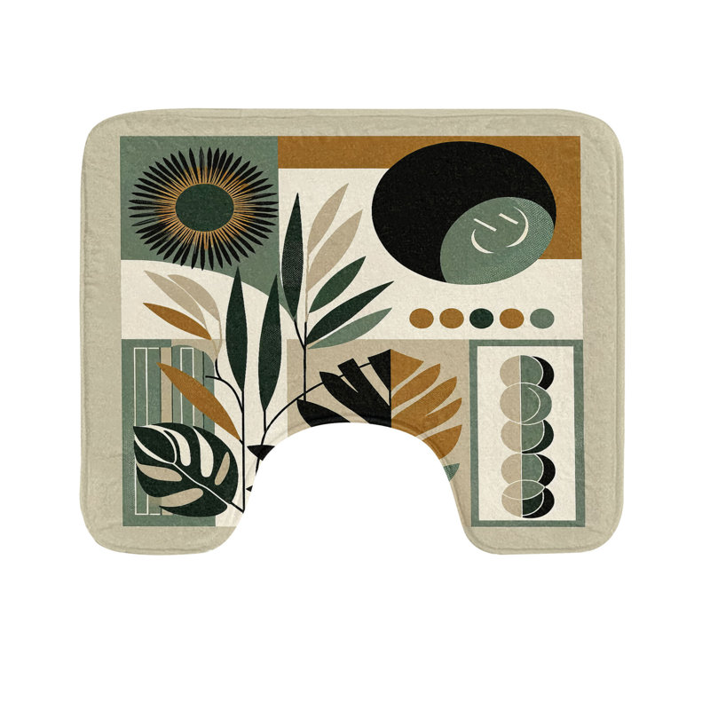 Tapis de salle de bain en U Monstera