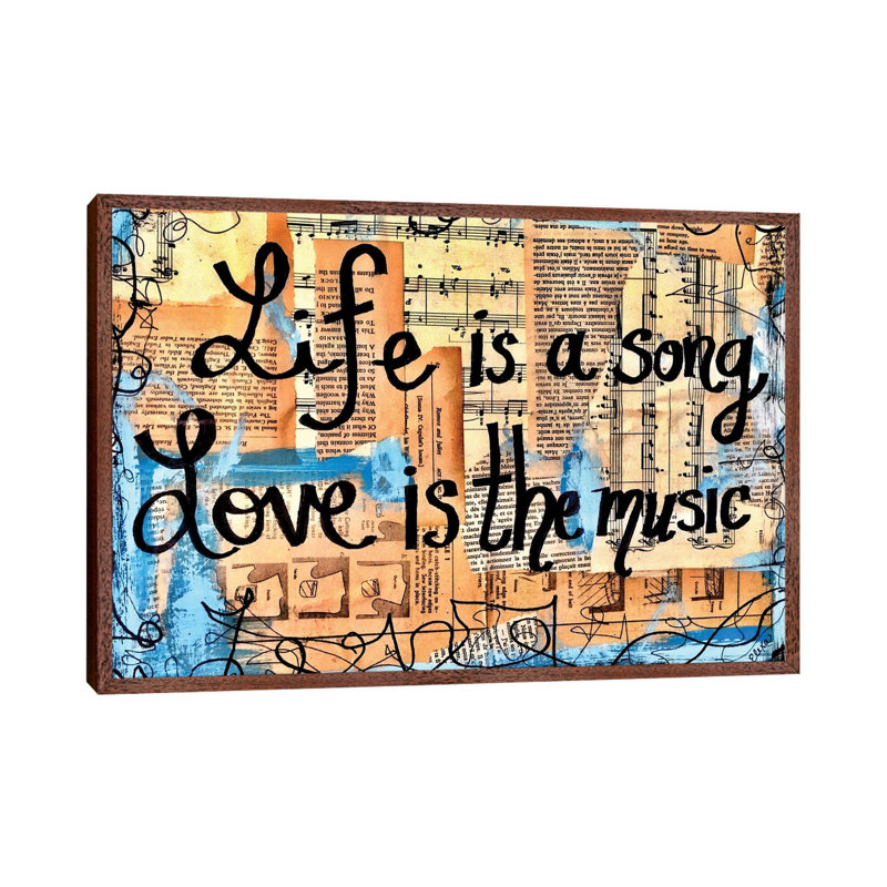 Love Is The Music by Elexa Bancroft - Print on Canvas, 66.04 cm H x 45.72 cm W, Classic Brown Wood Framed