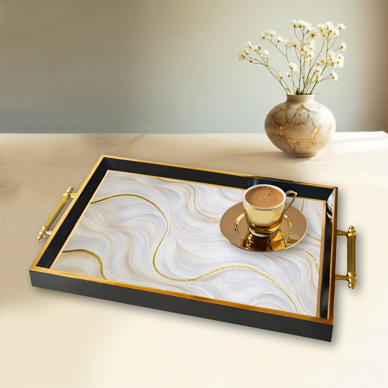 Elegant Glass Tray, 19.7 x 11.4 x 1.4 inches | 100% Durable Glass Construction | Easy to Clean with Damp Cloth | Ideal for Serving, Decorative Display, and Organizing | Stylish Addition to Home Décor