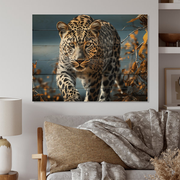 Latitude Run® Leopard Sleek Leopard On Wood Print | Wayfair