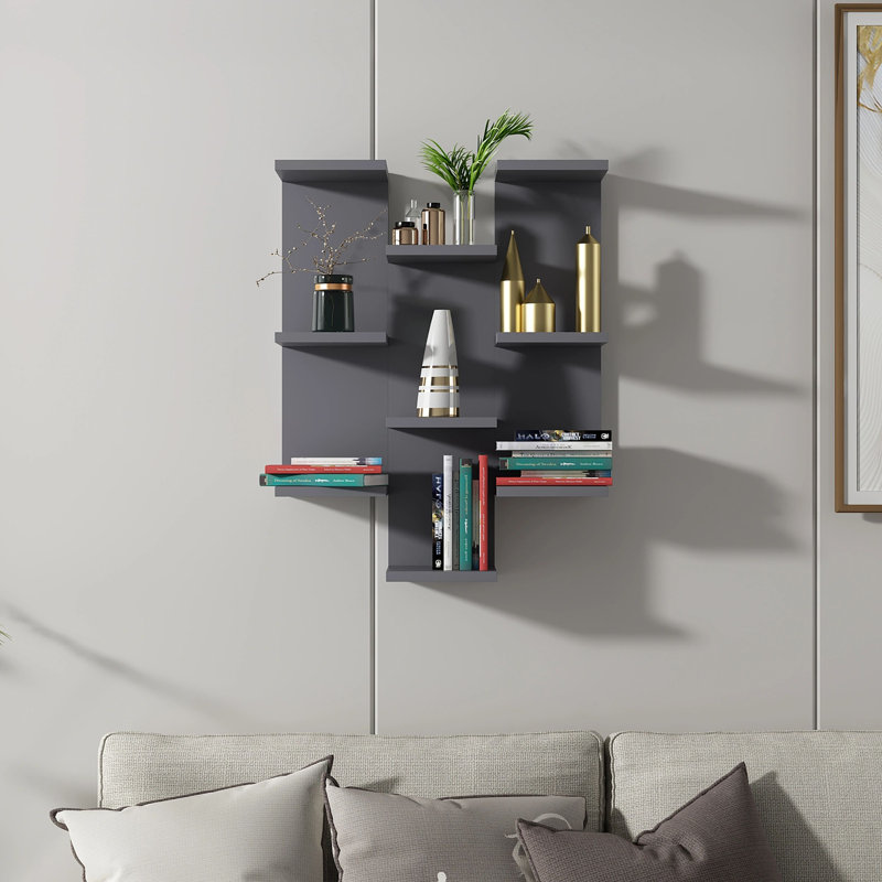 Étagère à niveaux 9 pièces Conaty, Anthracite