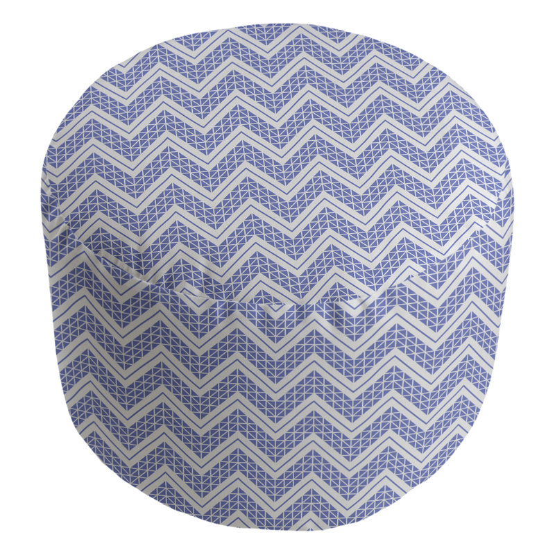 Upholstered Pouf, Light Blue