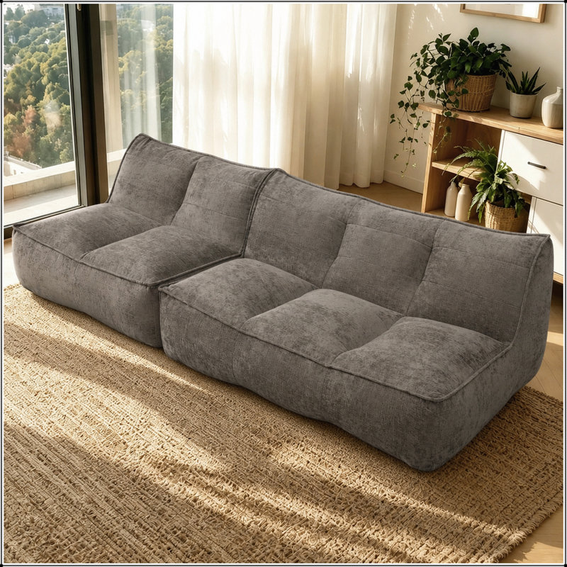Canapé douillet modulaire en velours côtelé, fauteuil ergonomique pour salon, chambre à coucher et dortoir, confort moelleux, brun