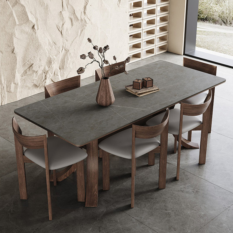 Vintage high-end simple dining table set, 29.5"H x 78.7"L x 35.4"W