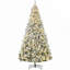 Arbre de Noël artificiel haut de 9 pi avec branches enneigées, lumières DEL blanc chaud, ouverture automatique et assemblage facile