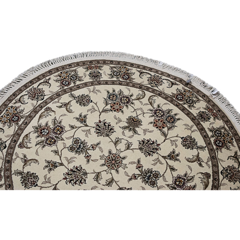 High-Quality Hand-Knotted Ivory Area Rug